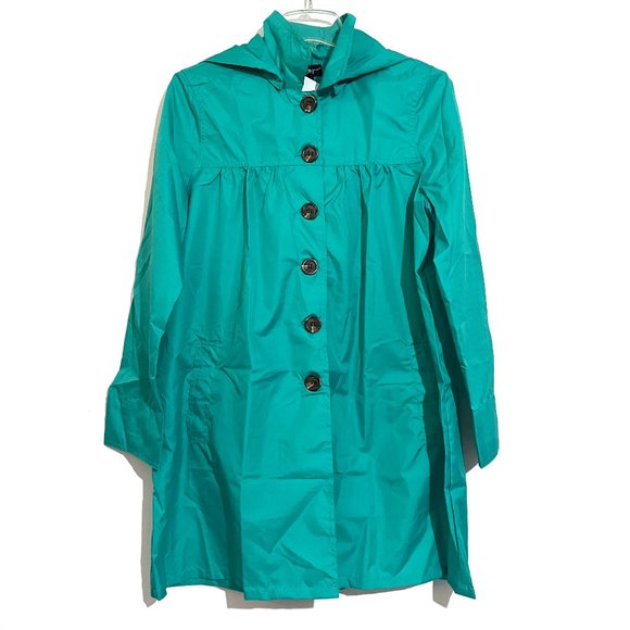 Button-Up Hooded Rain Jacket - Picture 2 of 11